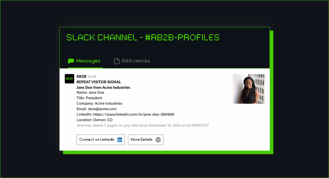 RB2B Slack notification